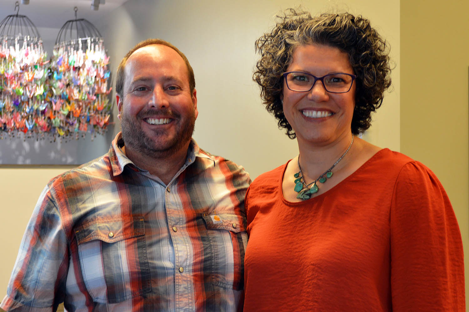 Professor Rich Landward and Dr. Tasha Keyes after a presentation on the new school social work curriculum