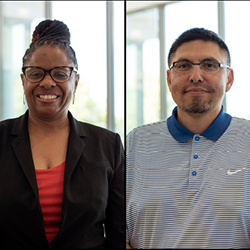 A photo collage of Dr. Tiffany Baffour and Dr. Jason Castillo