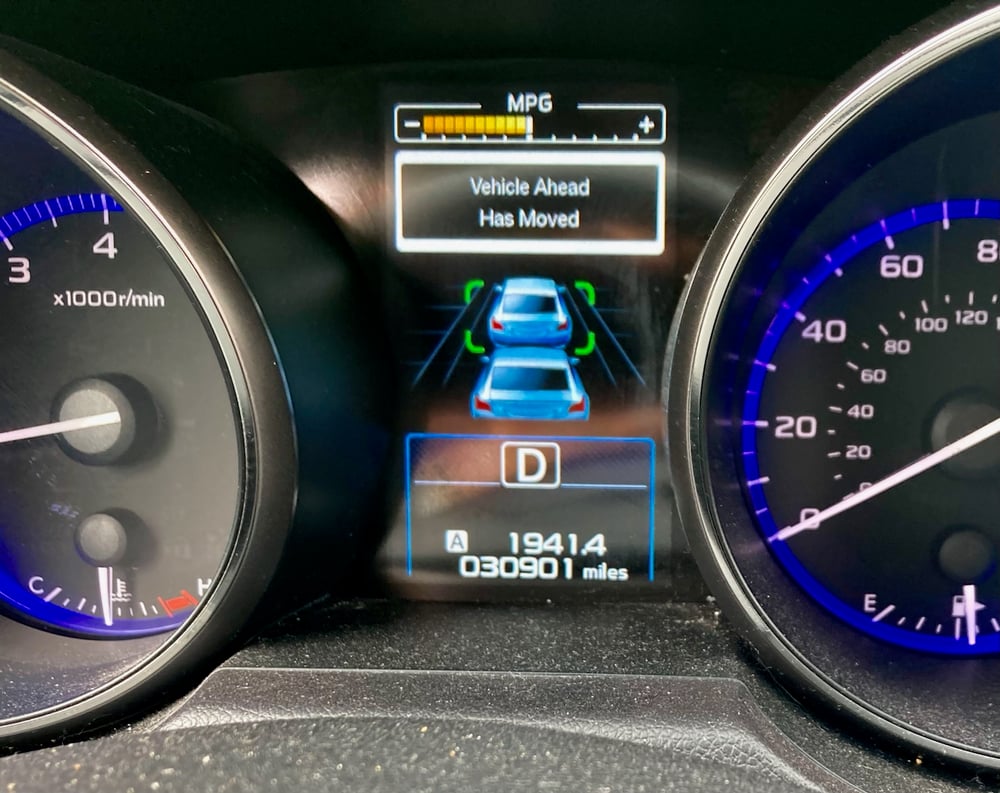 a photo of a vehicle dashboard