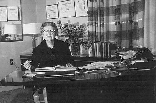 Ms Spafford in her office